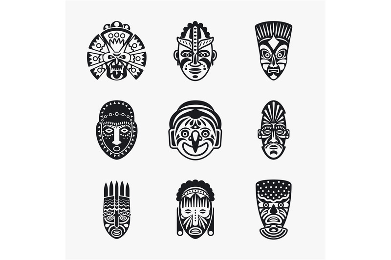 tribal-ethnic-mask-icons