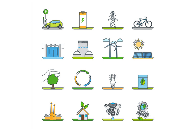 Renewable energy and green technology icons By SmartStartStocker ...