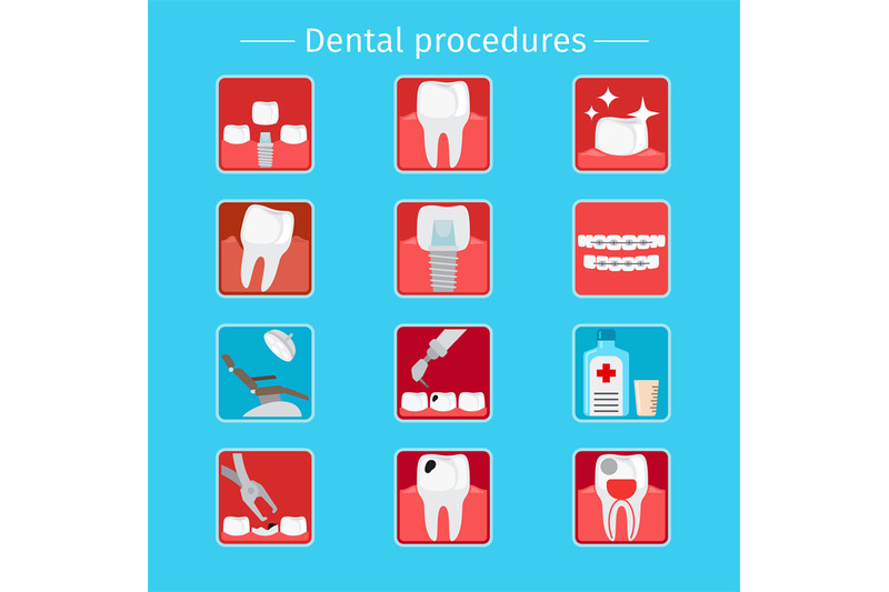 stomatology-and-dental-procedures-flat-icons