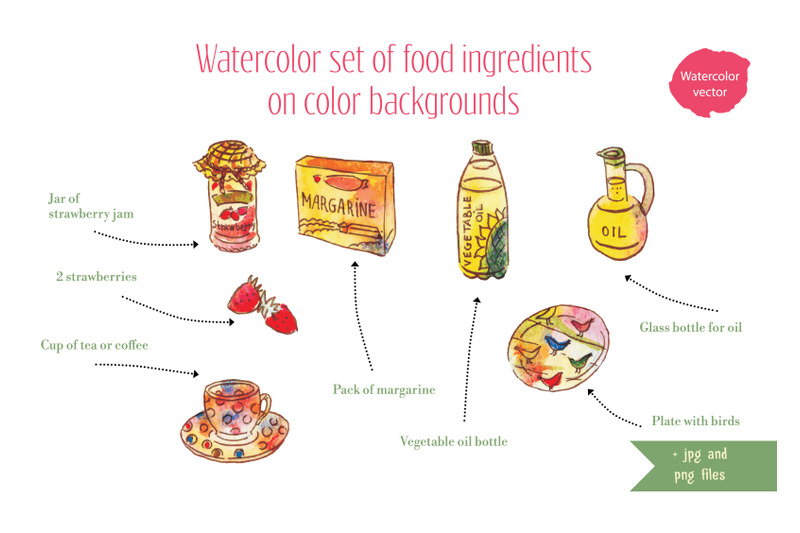 watercolor-food-objects-for-cooking