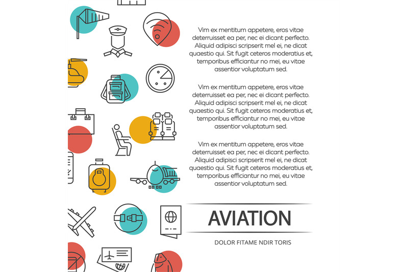 aviation-poster-concept-with-outline-icons