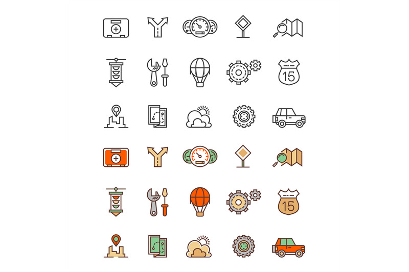 travelling-and-location-outline-and-flat-colors-icons