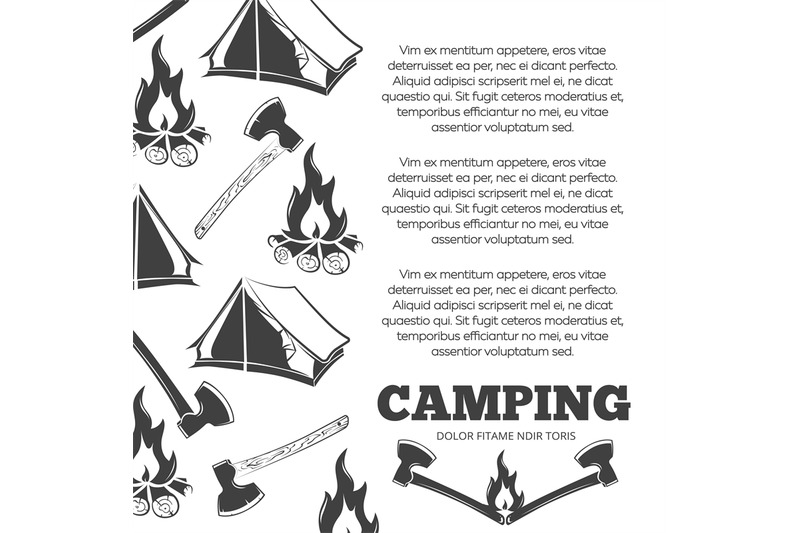 camping-poster-with-fire-axes-tent