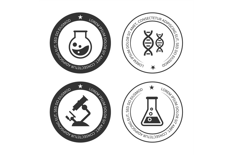 science-labels-collection-with-silhouette-icons