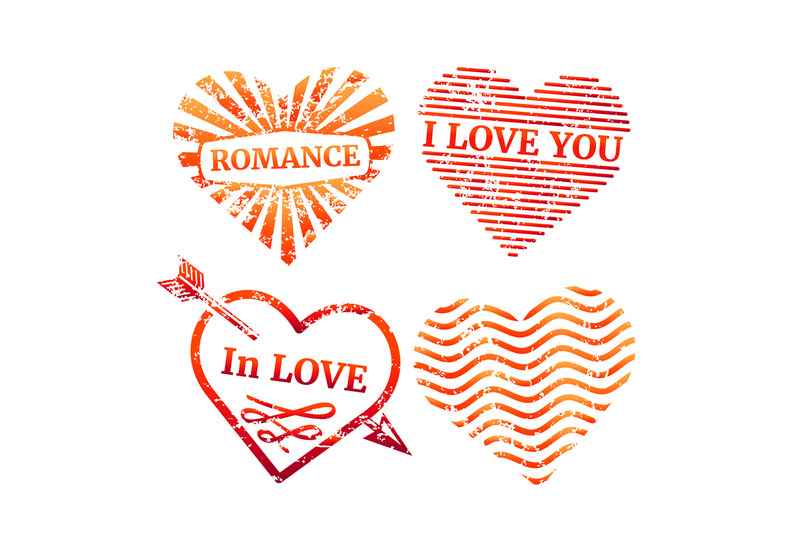 colorful-grunge-hearts-stamp-collection