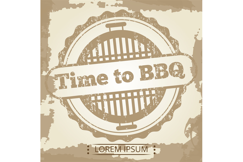 time-to-bbq-grunge-background-with-label