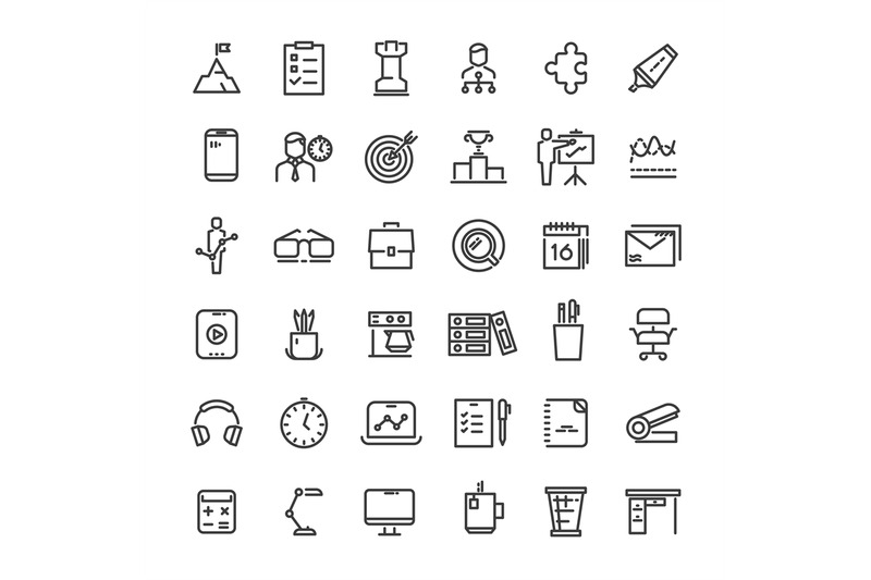 office-and-time-management-icons-collection