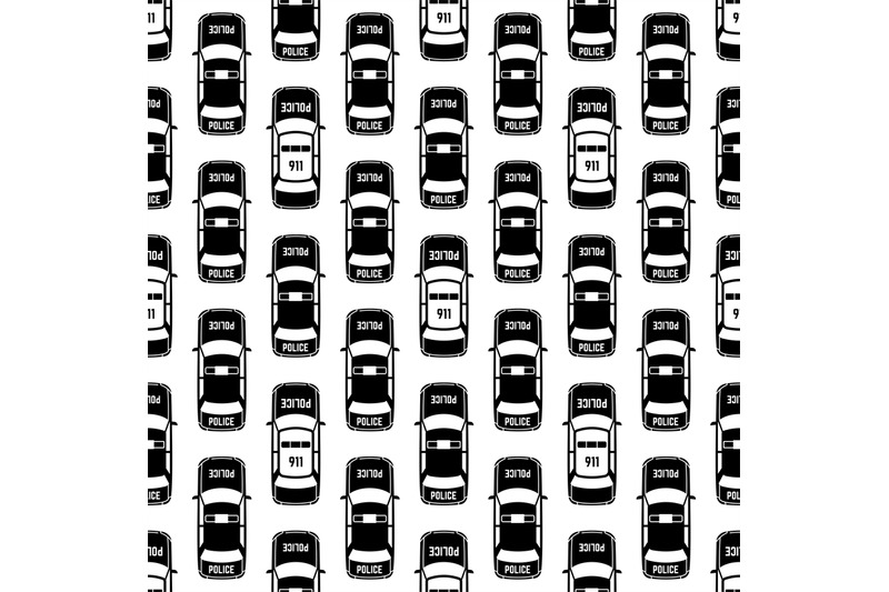 black-and-white-police-cars-seamless-pattern