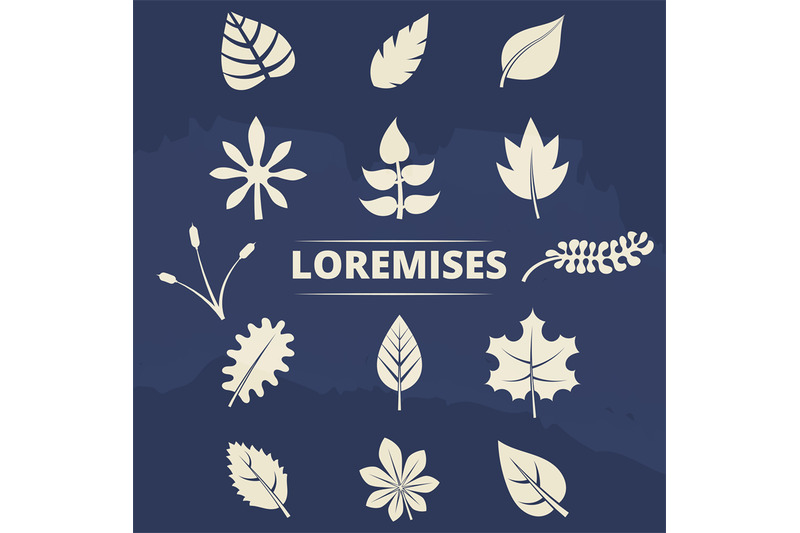 nature-elements-collection-leaves-and-grass-silhouettes-set