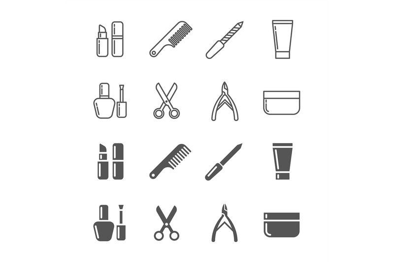 beauty-and-cosmetics-icons-line-and-silhouette-cosmetics-set