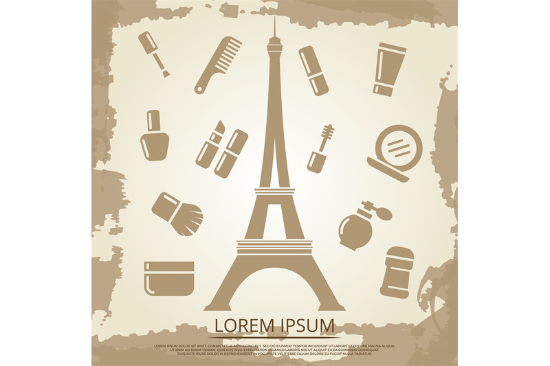 beauty-poster-with-cosmetics-and-eiffel-tower