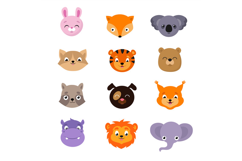 cute-baby-animal-faces-vector-set