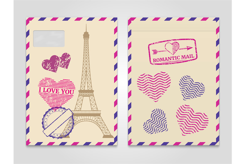 vintage-romantic-envelopes-with-eiffel-tower-and-love-stamps