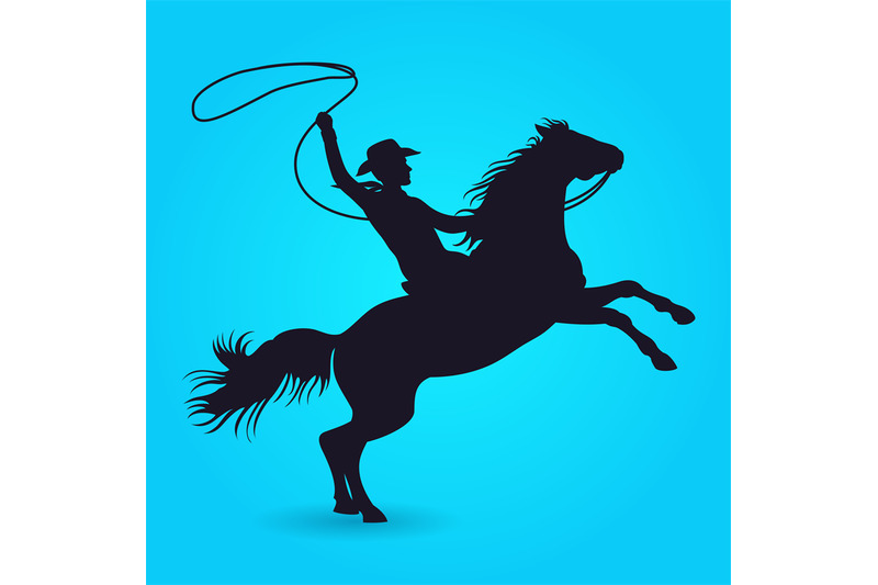 silhouette-of-cowboy-with-lasso-riding-on-horse