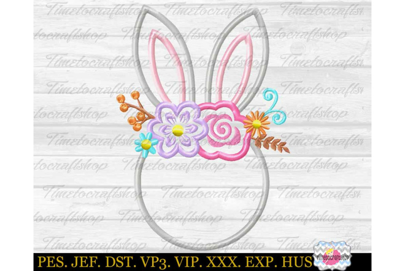 easter-bunny-head-with-rose-and-daisies-monogram-applique-design