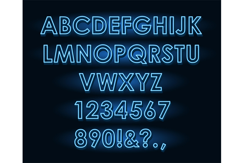 vector-neon-tube-light-letters-font