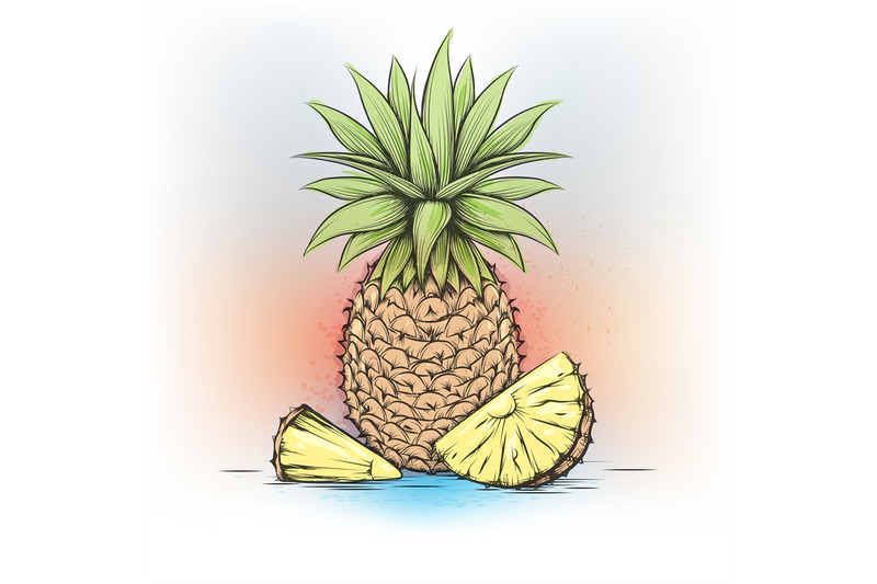 colorful-watercolor-pineapple