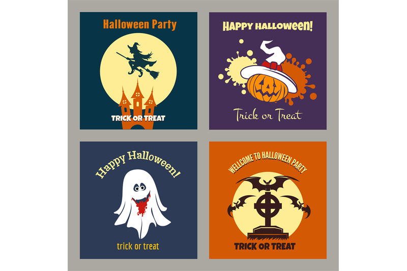 halloween-party-scary-flat-posters