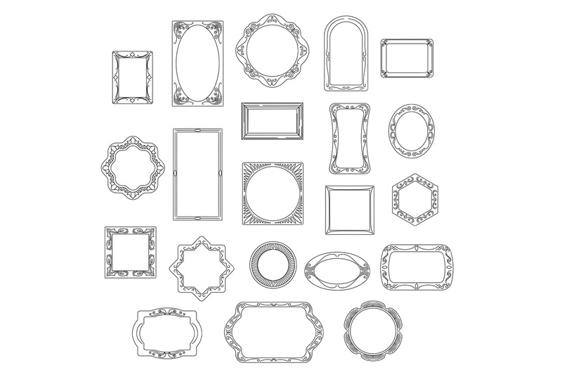 doodle-line-frames-set