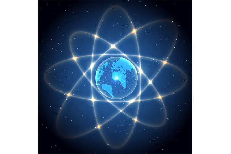 globe-like-atom-vector-illustration