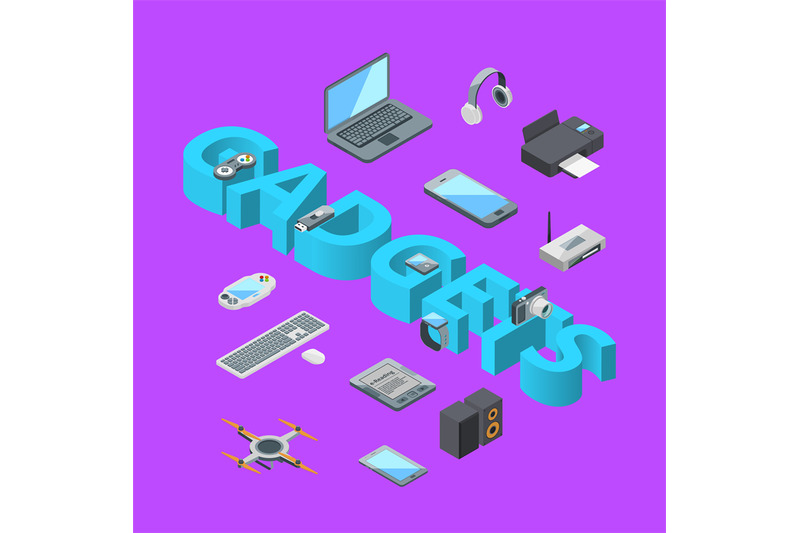 vector-isometric-gadgets-icons-infographic-concept-illustration