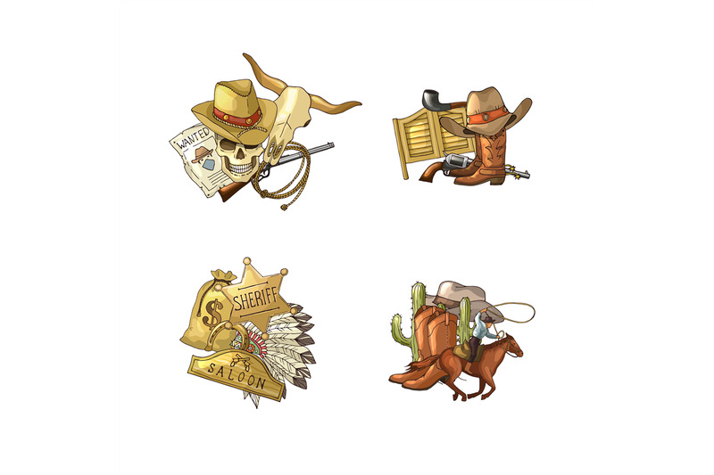 vector-hand-drawn-wild-west-cowboy-elements-piles-set-isolated-on-whit