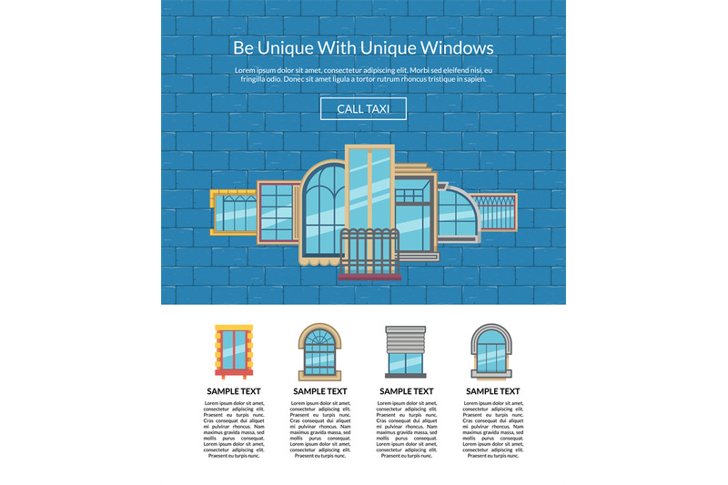 vector-window-flat-icons-on-brickwall-background-website