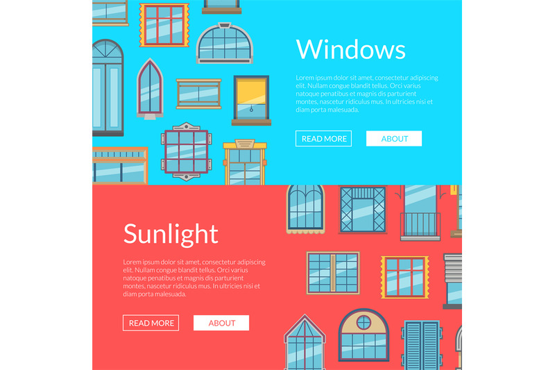 vector-window-flat-icons-horizontal-banners-illustration