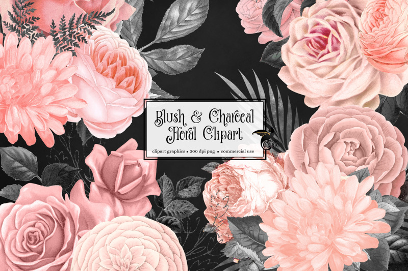 blush-and-charcoal-floral-clipart