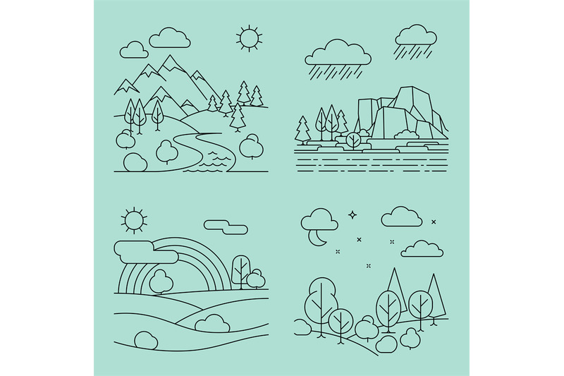 nature-outline-landscapes-vector