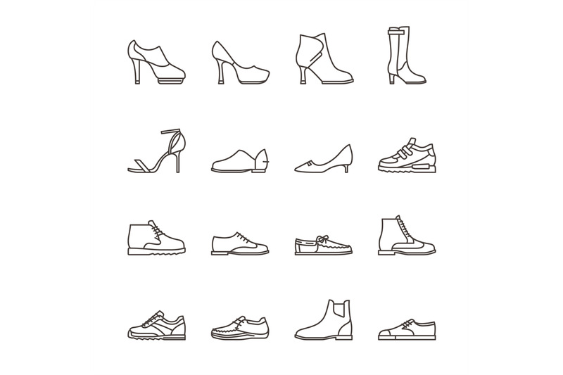 shoes-line-vector-icons