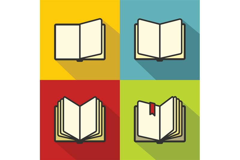 book-icons-in-flat-line-style