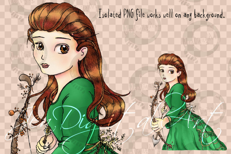 whimsical-forest-archery-princess-fantasy-clip-art-png-jpg