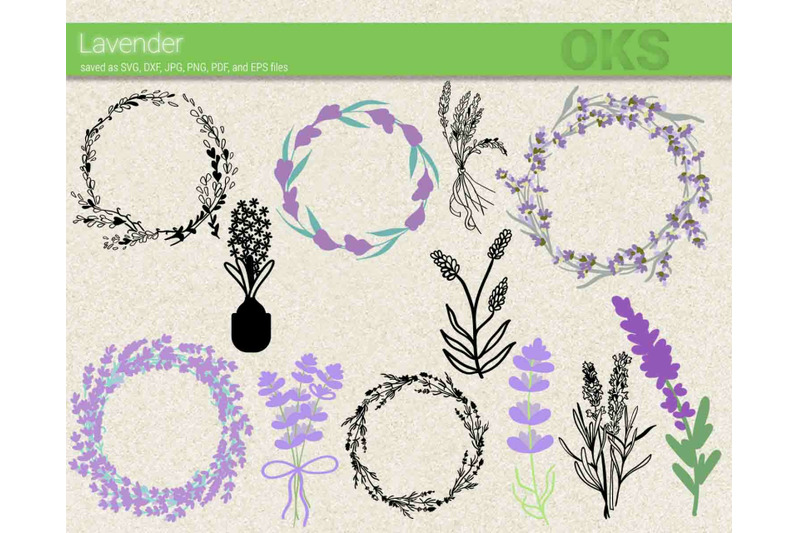 Download lavender wreath svg, svg files, vector, clipart, cricut ...