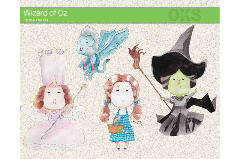 wizard-of-oz-watercolor-clipart-instant-download-png