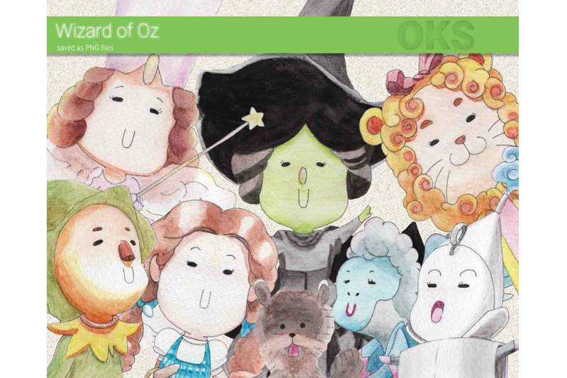 wizard-of-oz-watercolor-clipart-instant-download-png