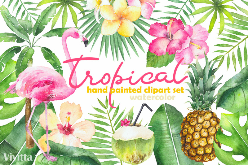 watercolor-tropical-set