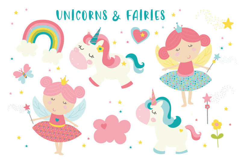 fairy-and-unicorns-pastel