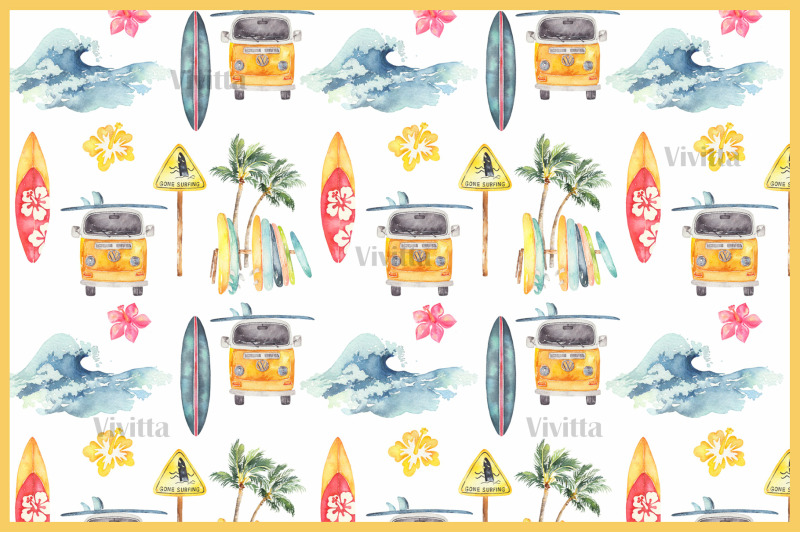 surfing-watercolor-clipart-set