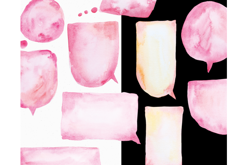 pink-watercolor-speech-bubbles