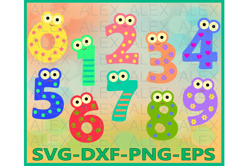 Numbers, Funny Monsters Number By AlexSVGStudio | TheHungryJPEG.com