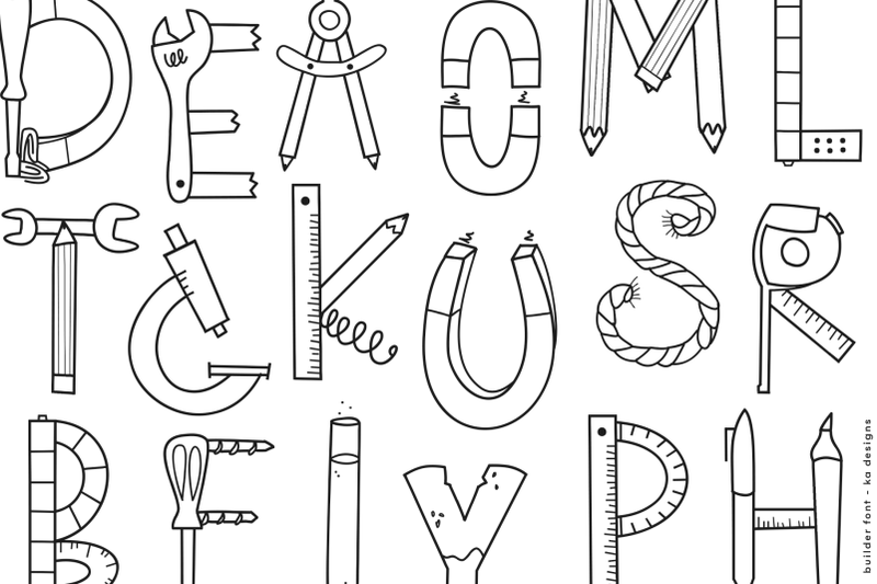 builder-a-handwritten-font-with-steam-doodles