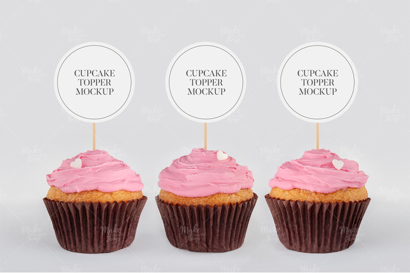 Download Cupcake toppers mockup / PSD+JPG+PNG By Make Beautiful Things | TheHungryJPEG.com