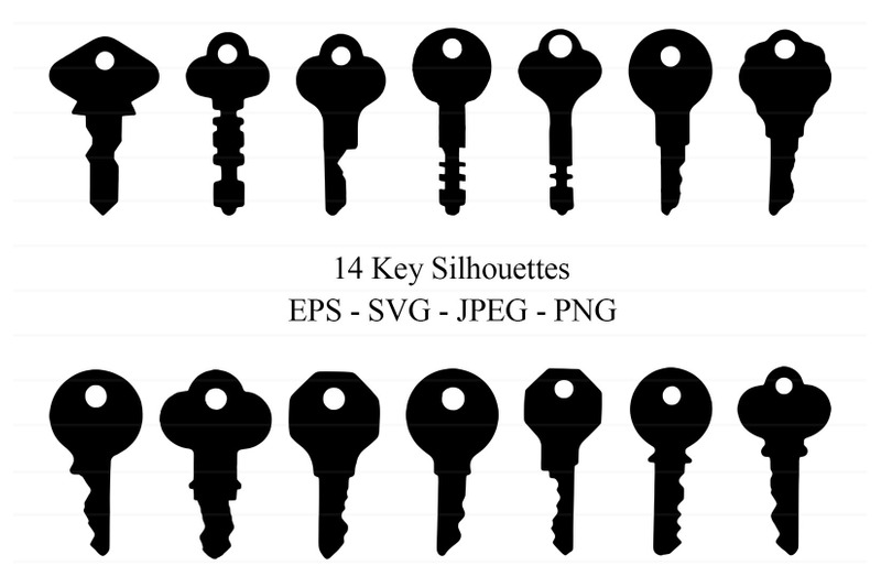 14-key-silhouette-illustrations-eps-svg-jpeg-png