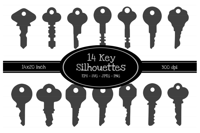 14-key-silhouette-illustrations-eps-svg-jpeg-png