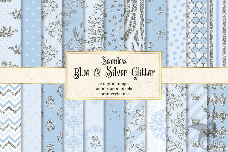 blue-and-silver-glitter-digital-paper