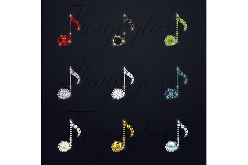 81-diamond-and-pearl-musical-symbols-clef-key-digital-images