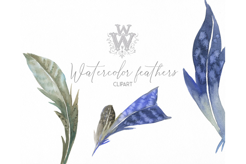 watercolor-feathers-clip-art-tribal-boho-wedding-clipart