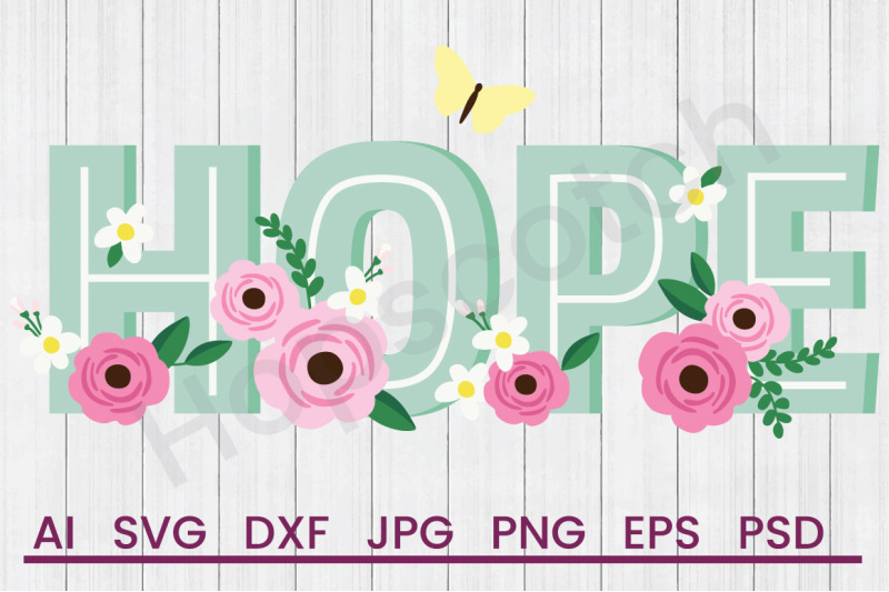 hope-flowers-svg-file-dxf-file