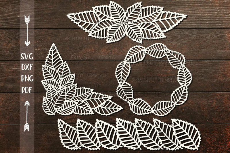 leaves-monogram-corner-border-divider-paper-cut-svg-template